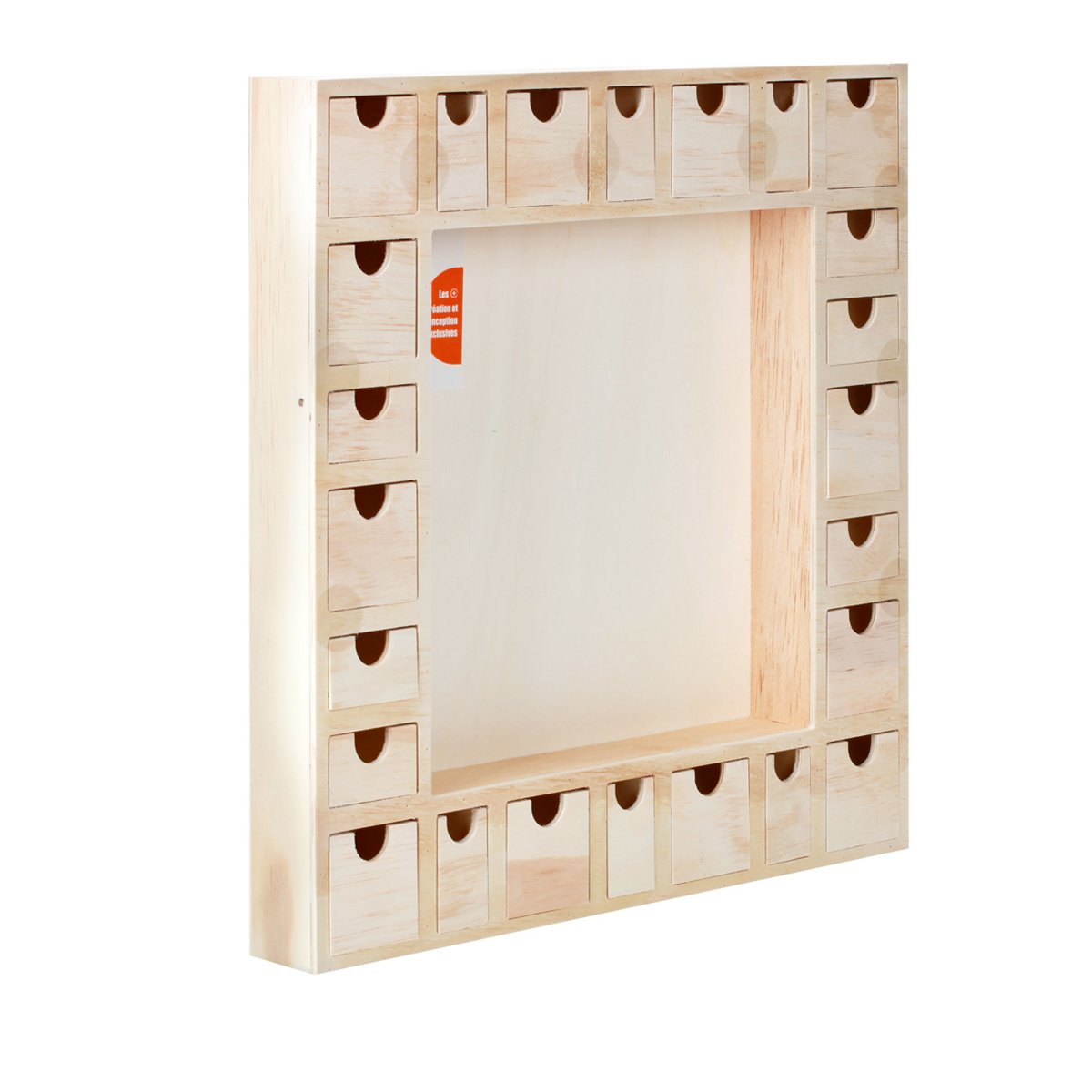 Support carré 24 tiroirs - Calendrier de l'Avent 40x40 cm - Créalia