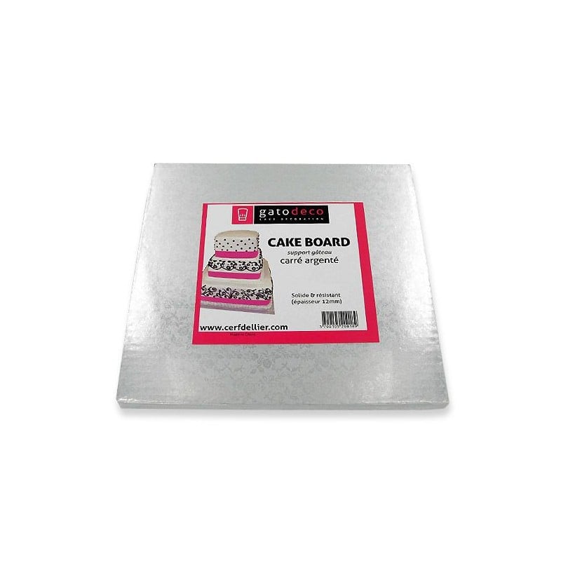 Carton carré - argent - 30 x 30 cm - Gatodéco