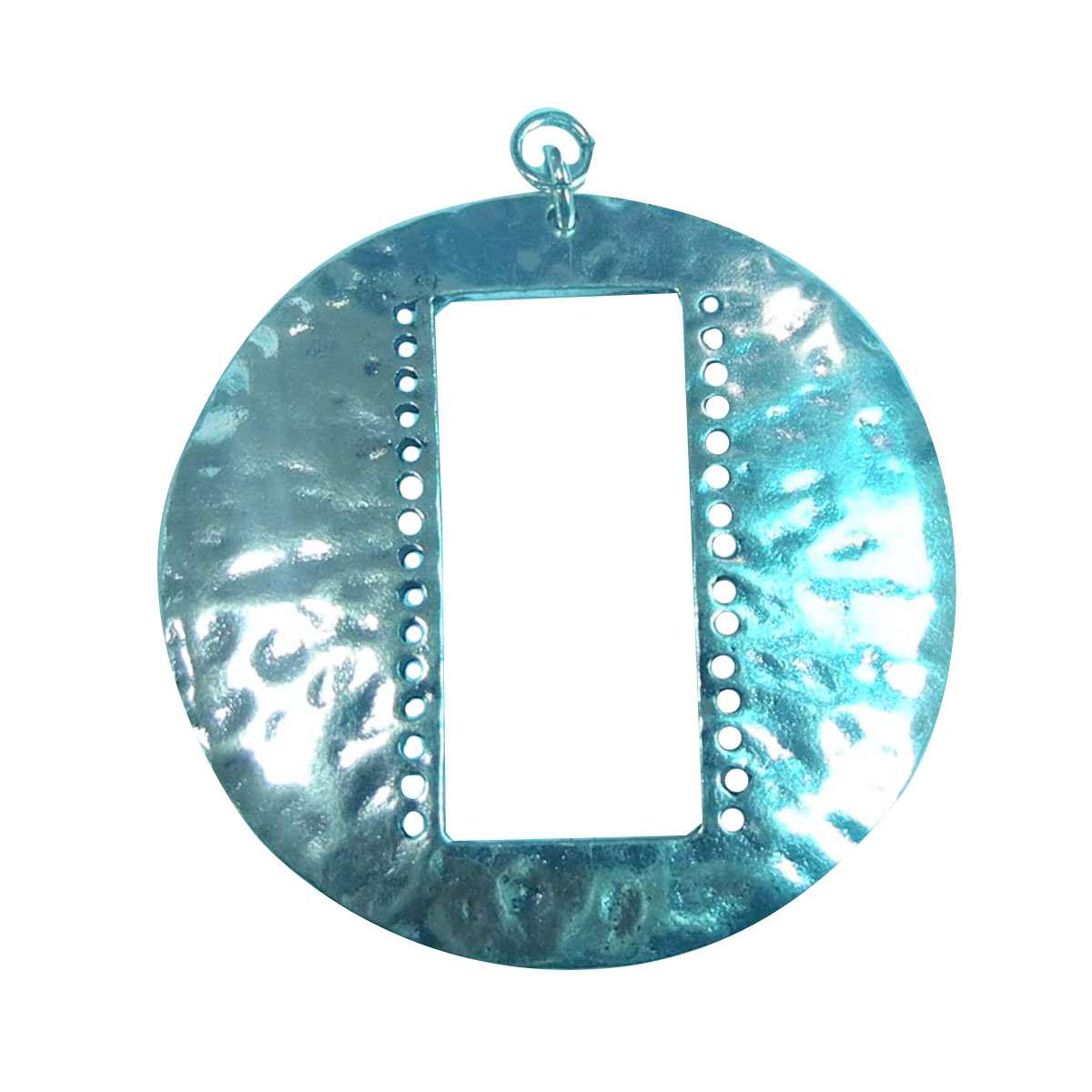 Support métal rond martelé