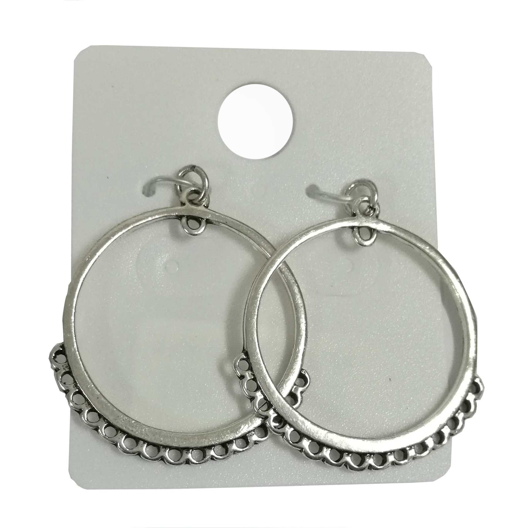 SUPPORT PENDENTIF ROND METAL RHODIUMX2