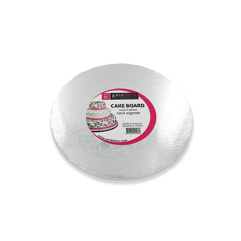 Carton rond - argent - diamètre 40cm - Gatodéco