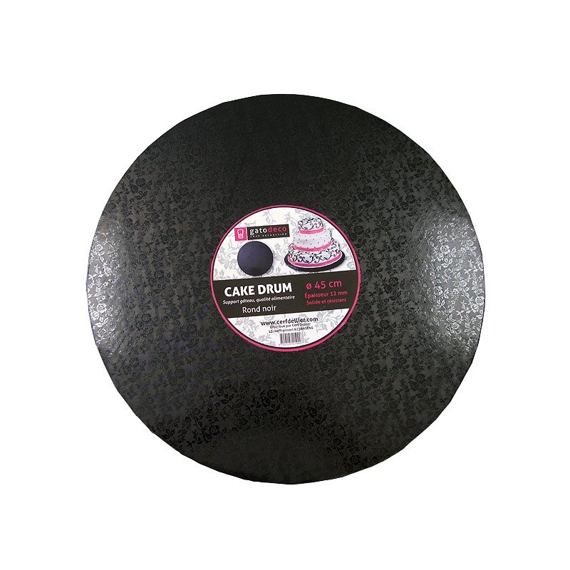 Support rond noir (pièce) - 40 cm - Gatodéco