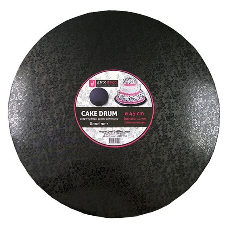 Carton rond - noir - diamètre 45cm - Gatodéco