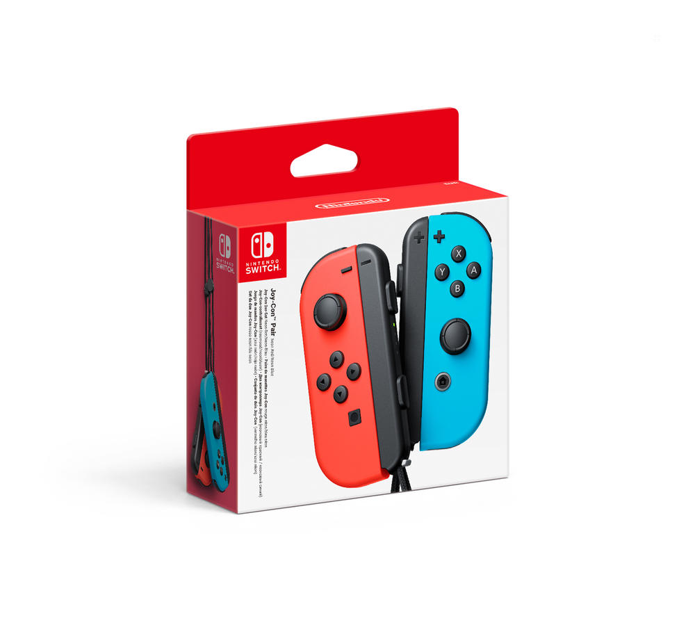 Paire de manettes Joy-Con gauche & droite rouge néon et bleu néon pour Nintendo Switch