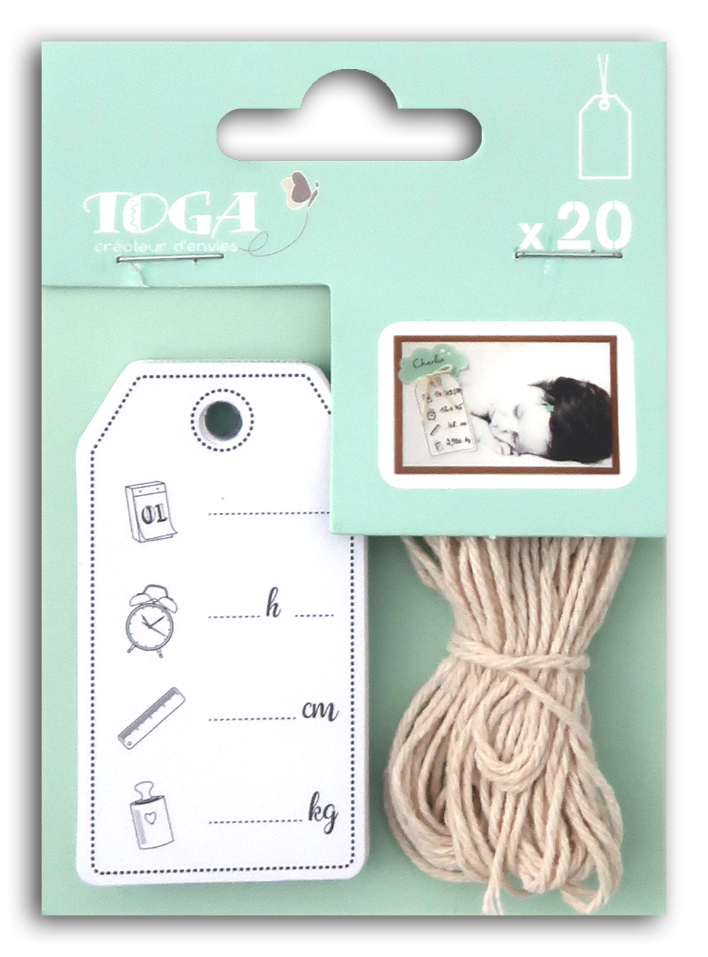 20 formes de découpe - Etiquettes Pictos Naissance