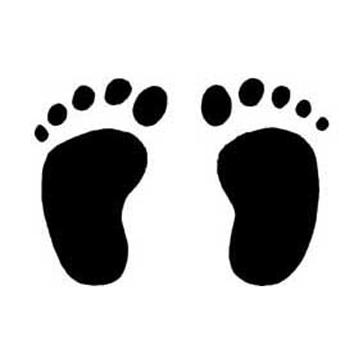 Tampon b empreintes de pieds - 3.5x2.5 cm