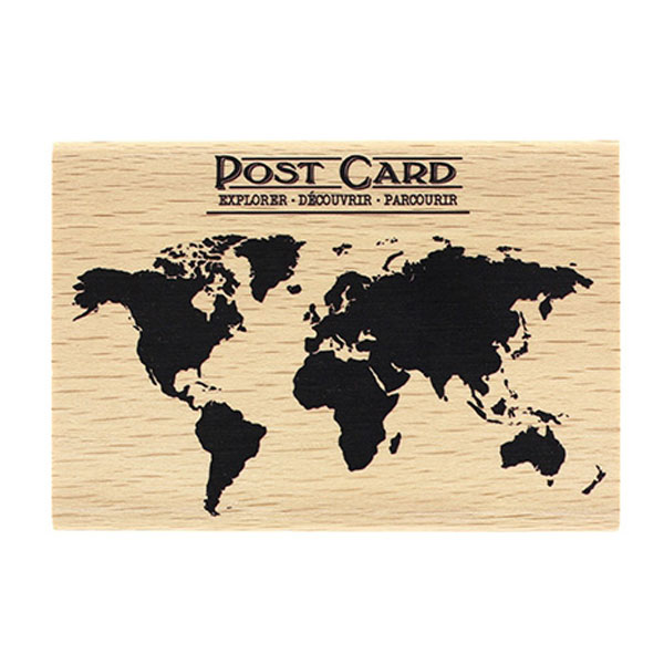 Tampon bois - Carte du monde - Florilèges Design