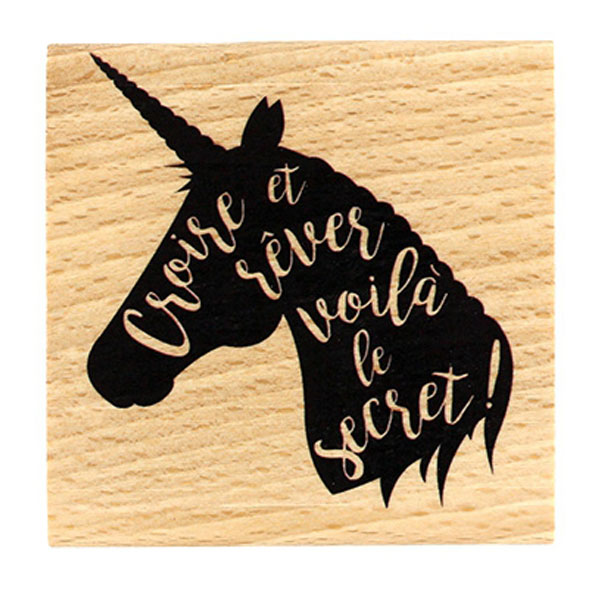 Tampon bois - Licorne rêve - Florilèges Design