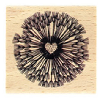 Tampon bois - Pissenlit cœur - Florilèges Design