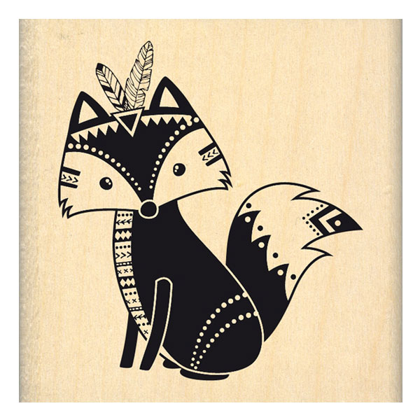 Tampon bois - Renard indien - Florilèges Design