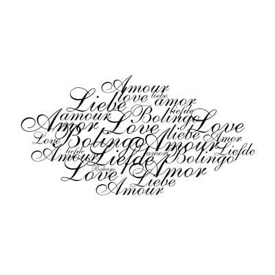 Tampon bois Texte amour - Artemio