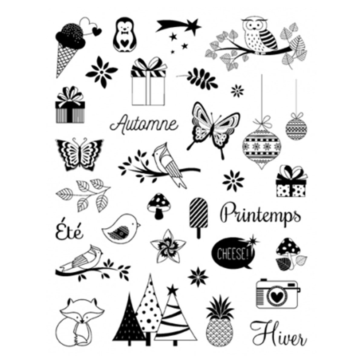 Tampons clear stamp - 4 saisons