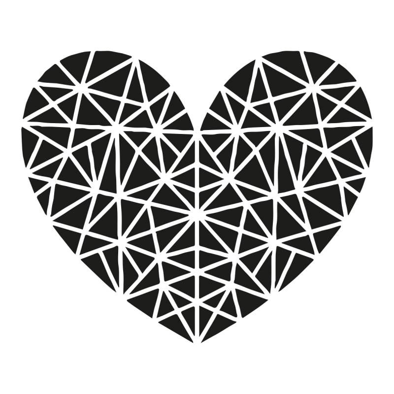 Tampon clear stamp + bloc - Cœur géométrique