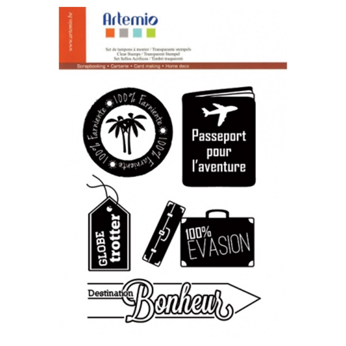 5 tampons clear stamp - Evasion