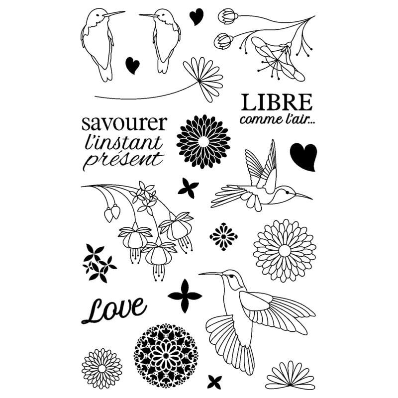 23 tampons clear stamp - Nature liberté