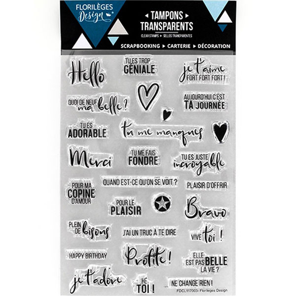 Tampons transparents - Je t'adore - Florilèges Design
