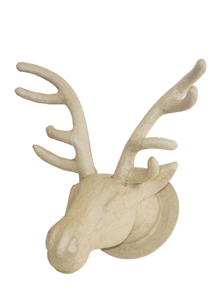 Tête de cerf à suspendre - papier mâché - 38 cm