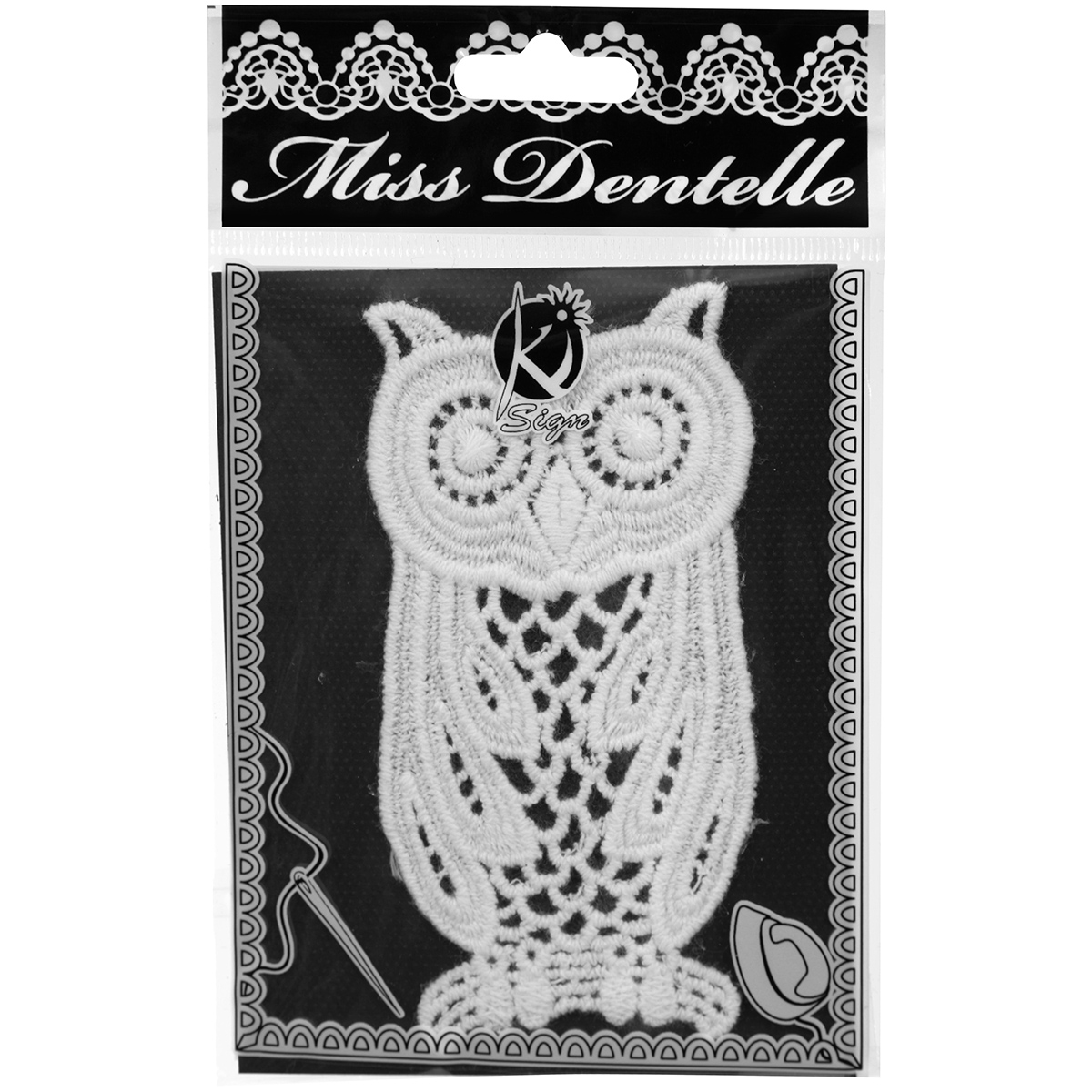 Motif dentelle thermocollant - Chouette - KI Sign