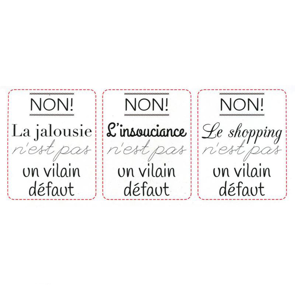 Transfert thermocollant - Vilain défaut - 15 x 21 cm