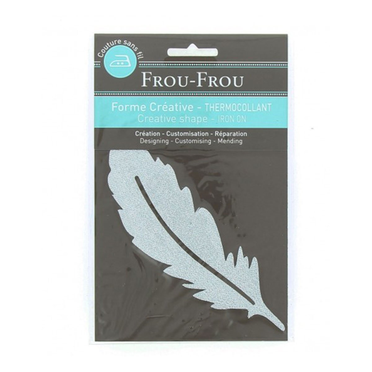 Motif thermocollant Frou Frou - Tout ce qui brille - Plume argent