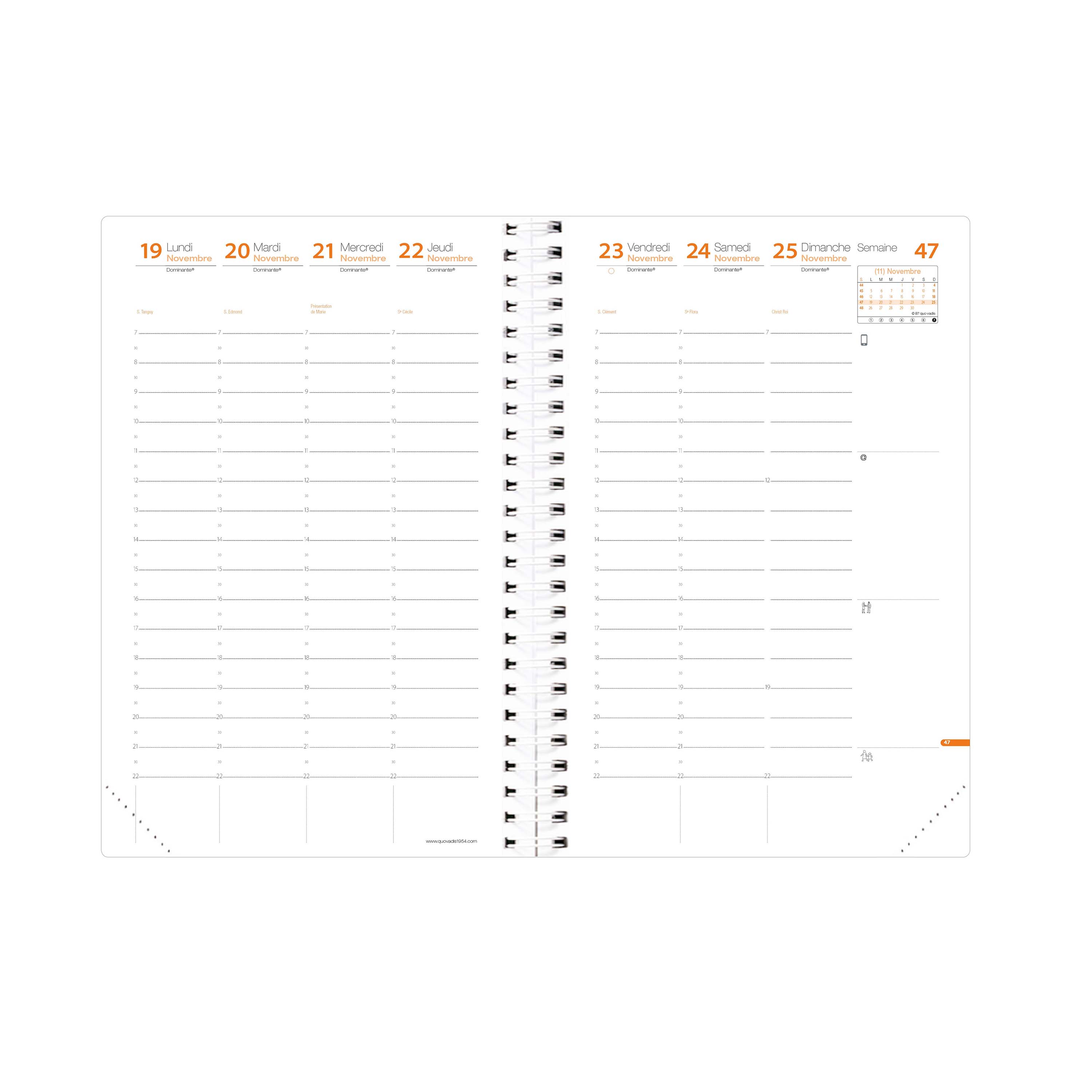 Recharge agenda semainier 2020 pour Time&Life Large - Quo Vadis