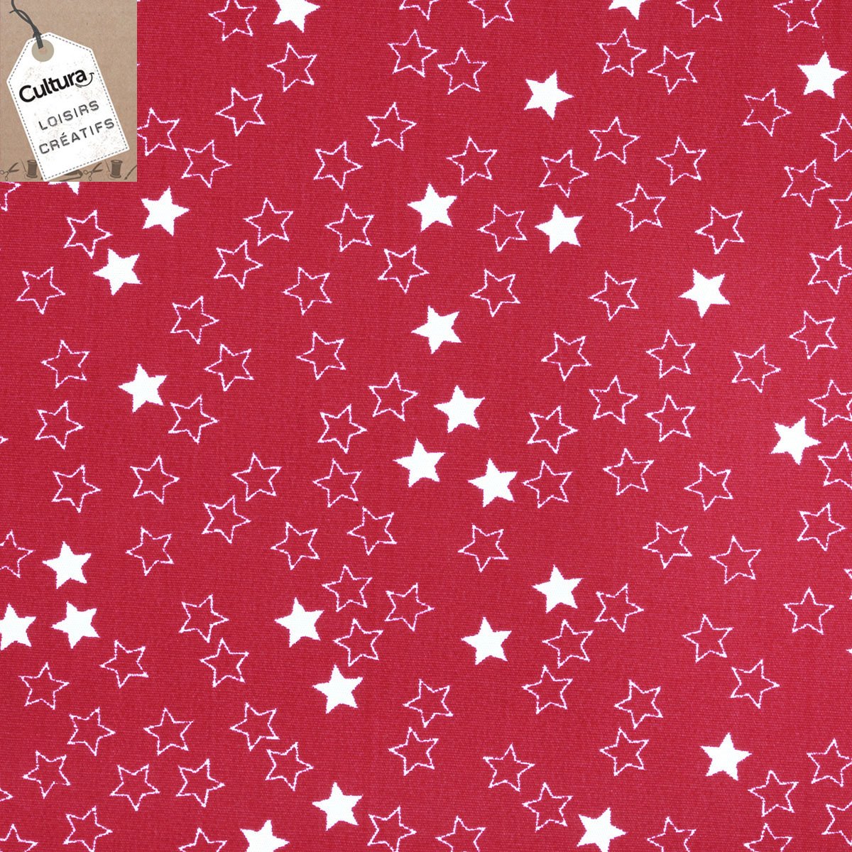 Coupon de tissu 100% coton -  100x140 cm - petites étoiles - Cultura Collection Noël Cosy 