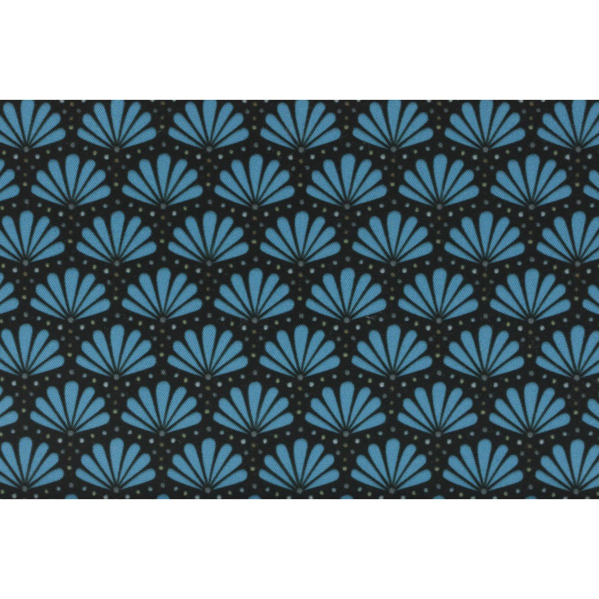 Tissu Wax - 150 x 160 cm - éventail bleu