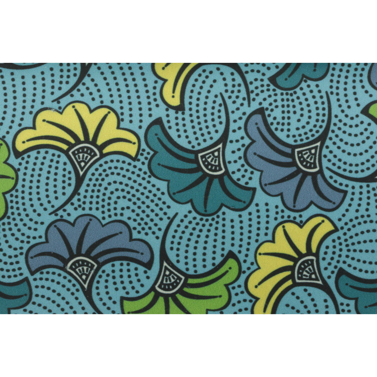 Tissu Wax - 150 x 160 cm - fleur vert clair