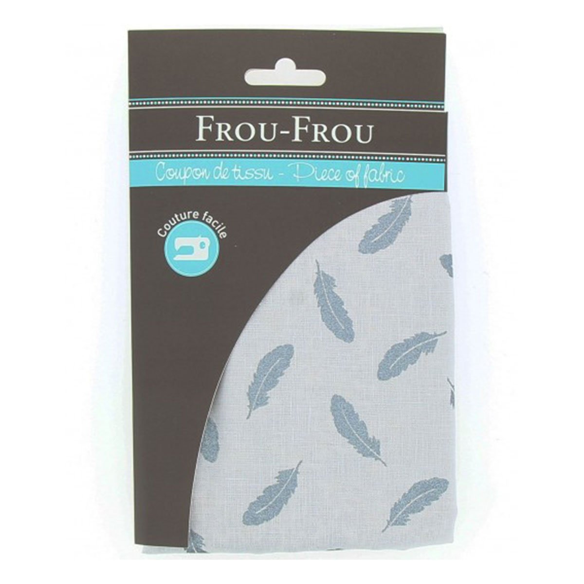 Coupon de tissu Frou Frou - 45x55 cm - Plume argent scintillant