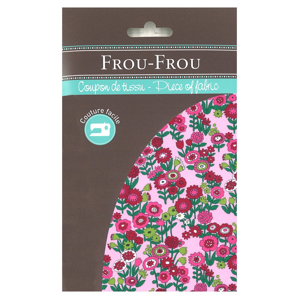 Coupon de tissu Frou Frou - 45x55 cm - motif fleur - pétale de rose