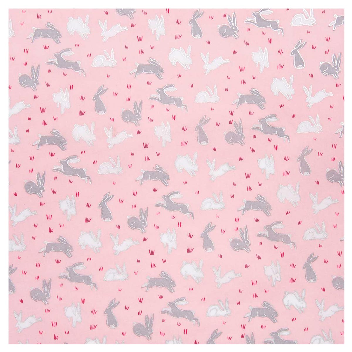 Tissu rose - Lièvre - Wonderland tissus