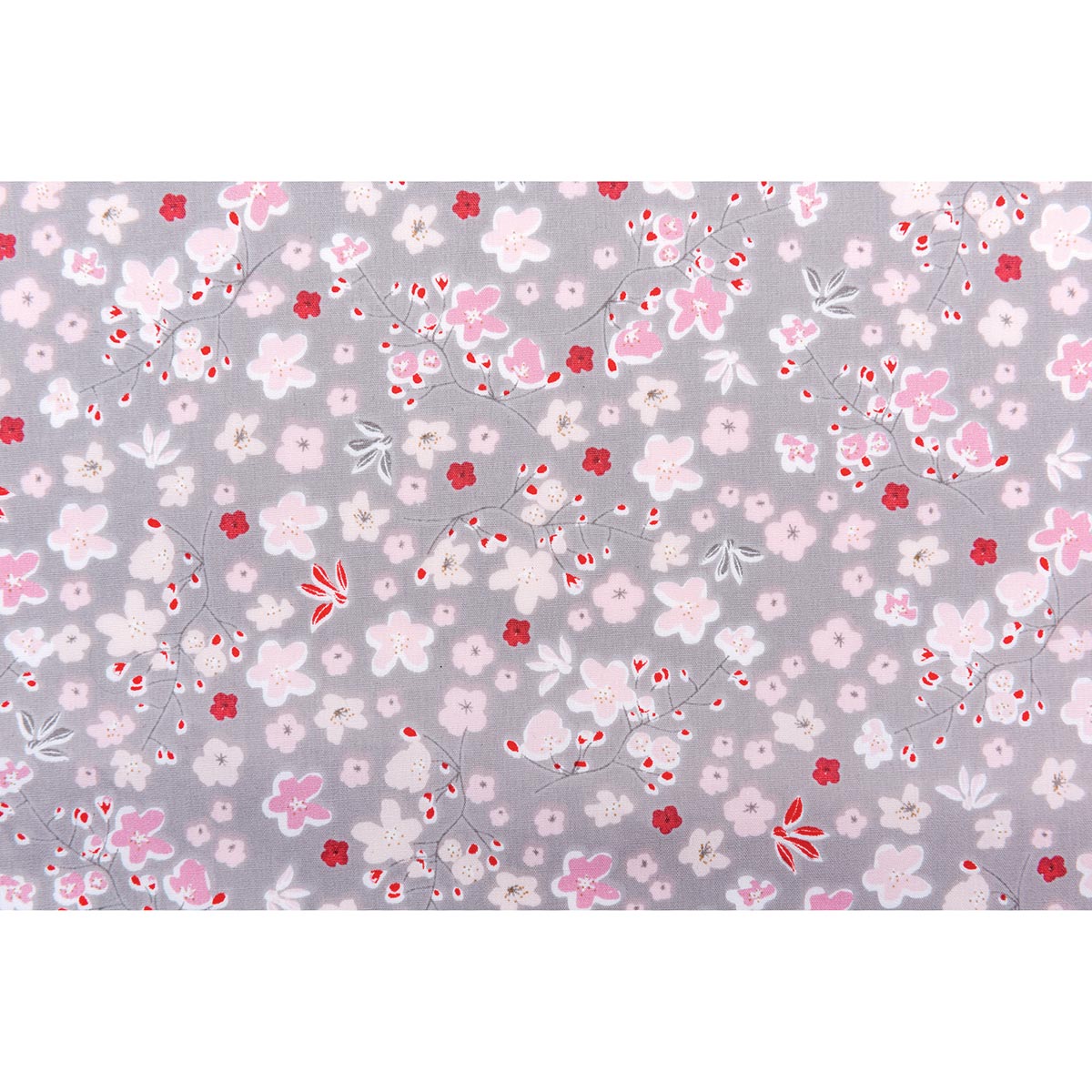 Tissu gris - Bouquet sauvage - Vrille de fleurs