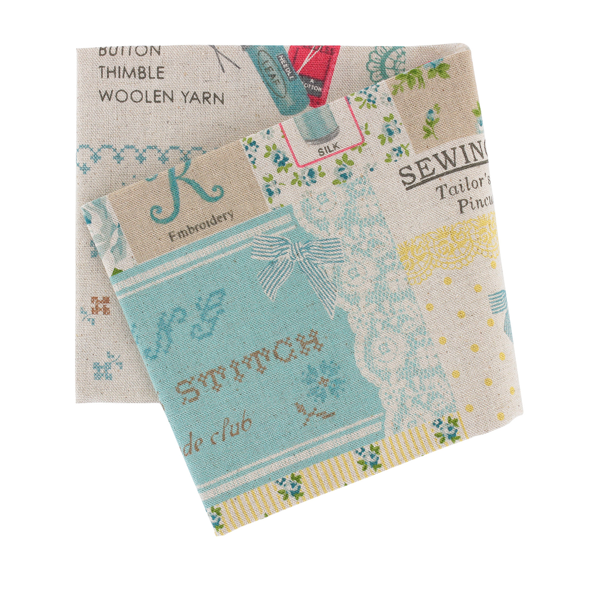 Coupon Tissu lin/coton couture - Turquoise - 50x55 cm