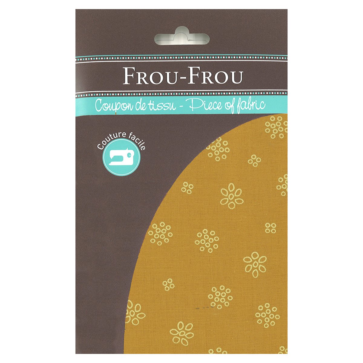 Tissu enduit Frou Frou - 35x70 cm - motif fleurs - poussière d'or