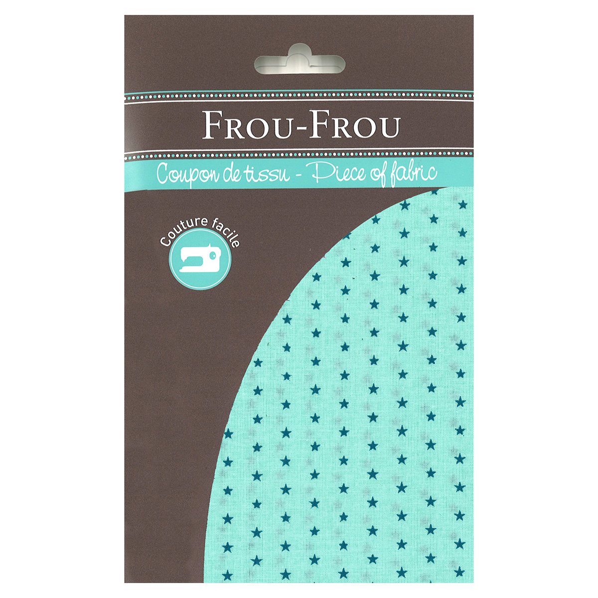 Tissu enduit Frou Frou - 35x70 cm - motif étoile - lagoon