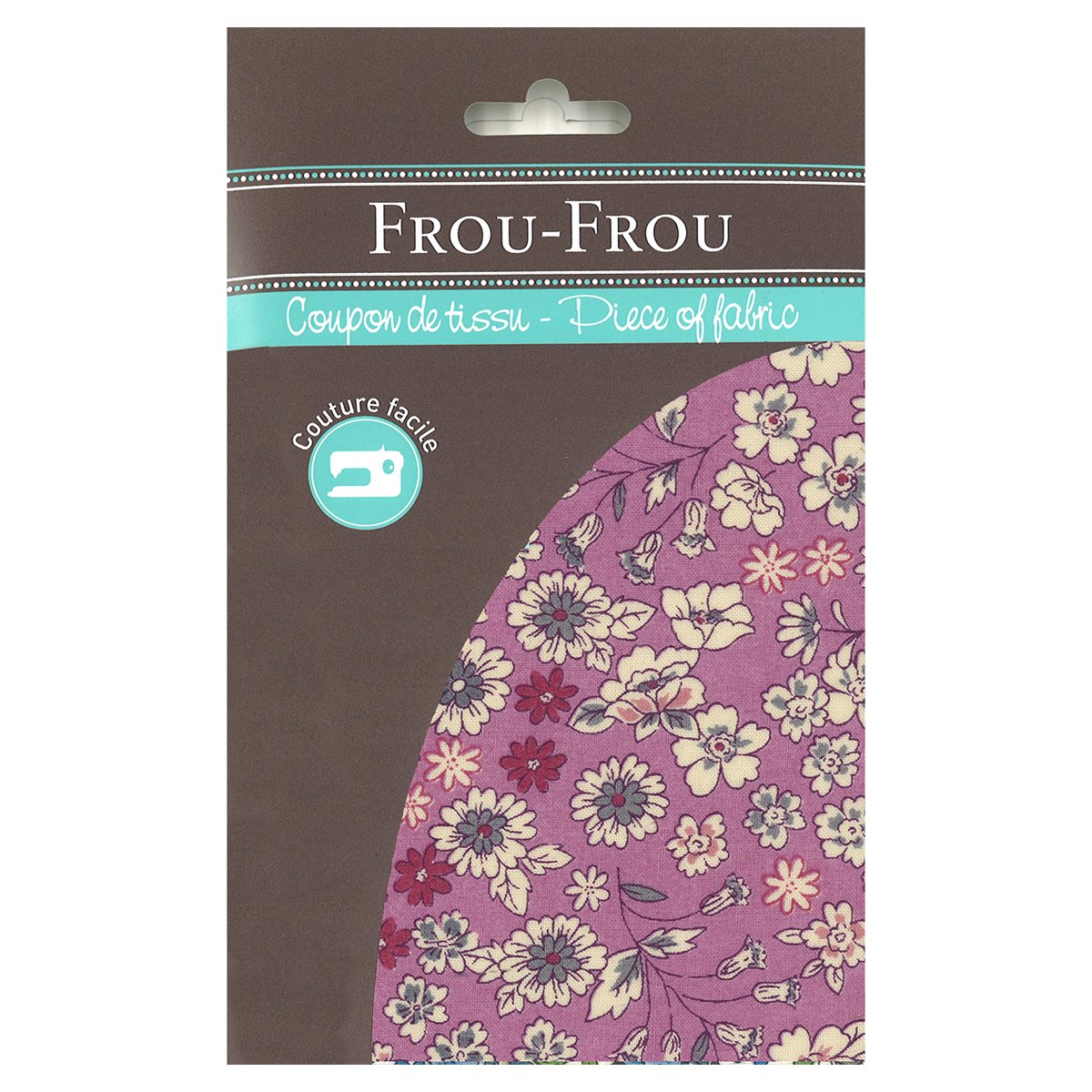 Tissu enduit Frou Frou - 35x70 cm - motif fleurs - rose des Indes
