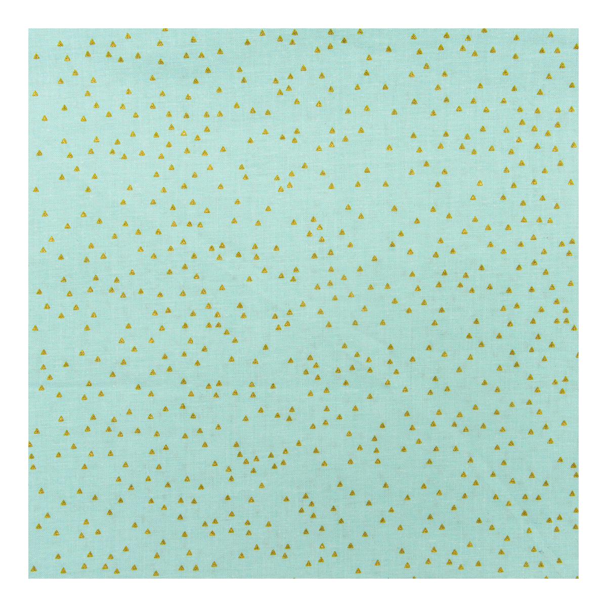 Coupon de tissu - 100% coton - 50x140 cm - Triangles Menthe/Or