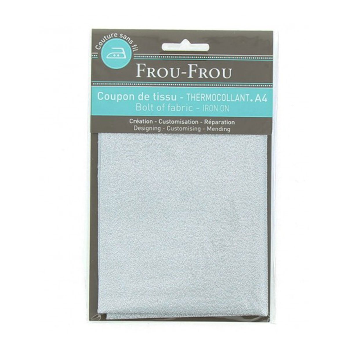 Tissu thermocollant - A4 - Tout ce qui brille argent scintillant
