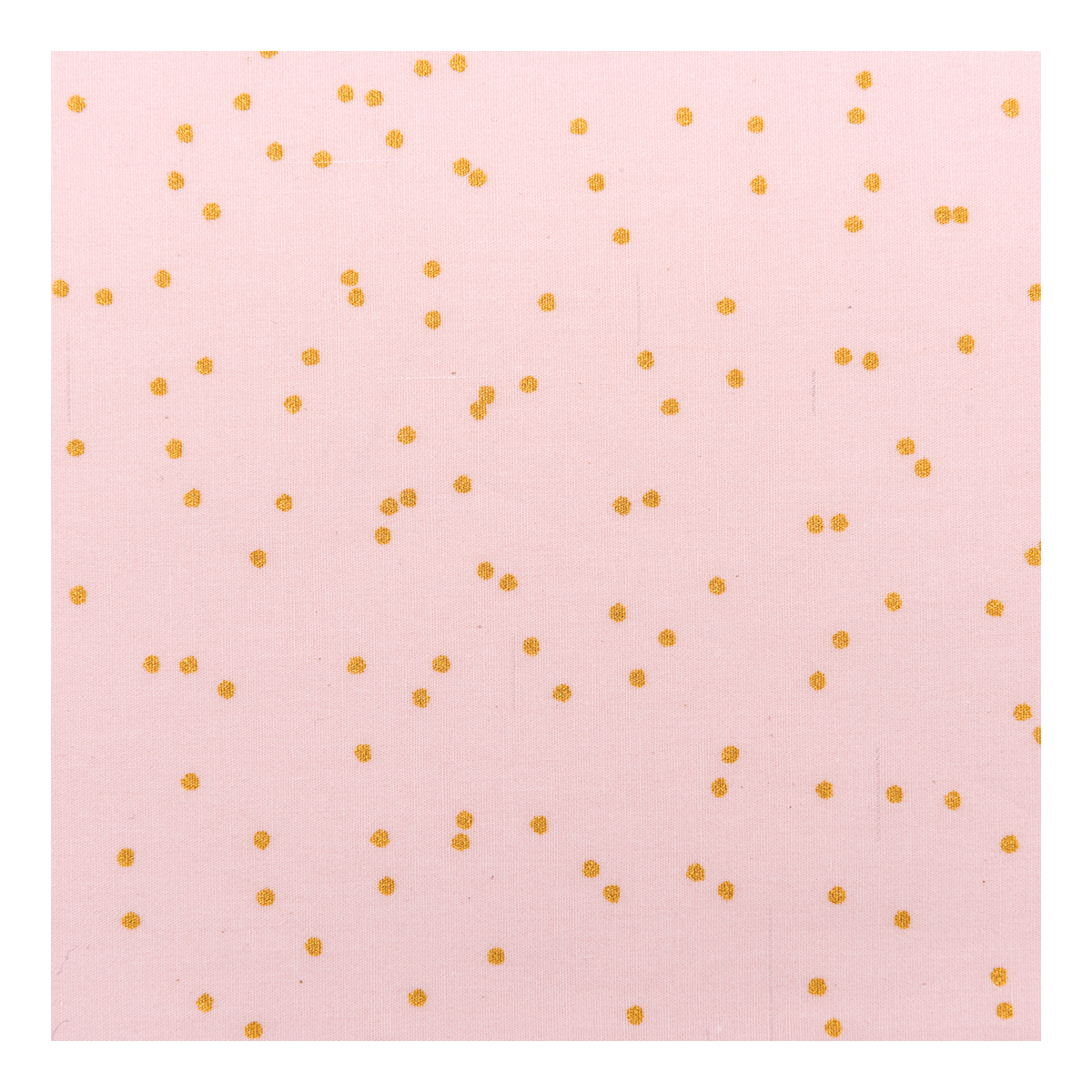 Coupon de tissu - 100% coton - 50x140 cm - Rose, Points Or