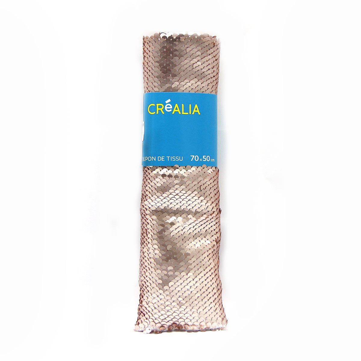 Coupon de tissu 50x70cm - sequins réversibles champagne mats & brillants - Créalia
