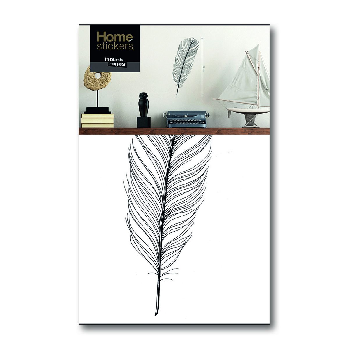 Sticker transfert - Plume - 24x36 cm