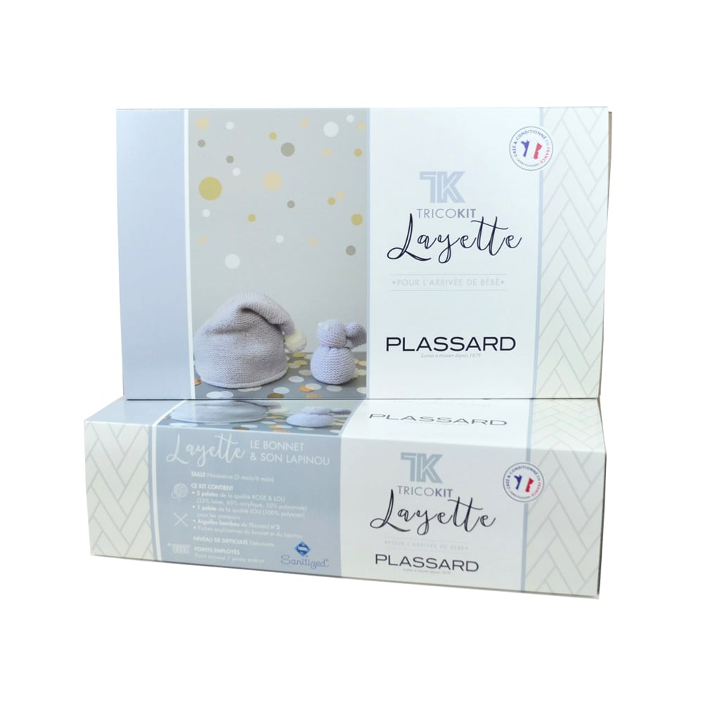 Kit layette bonnet + lapinou - Plassard