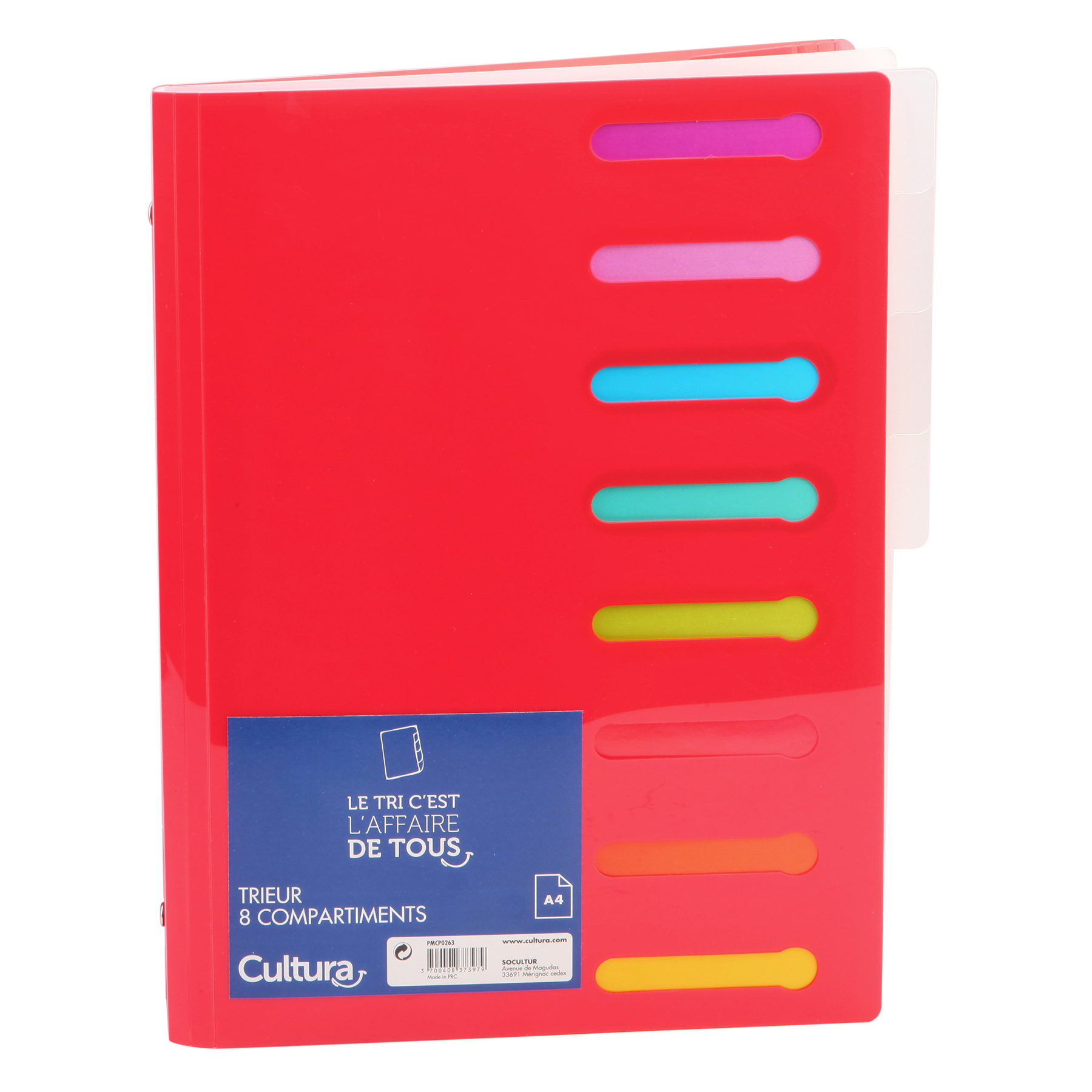 Trieur 8 compartiments - A4 - Polypro - Cultura