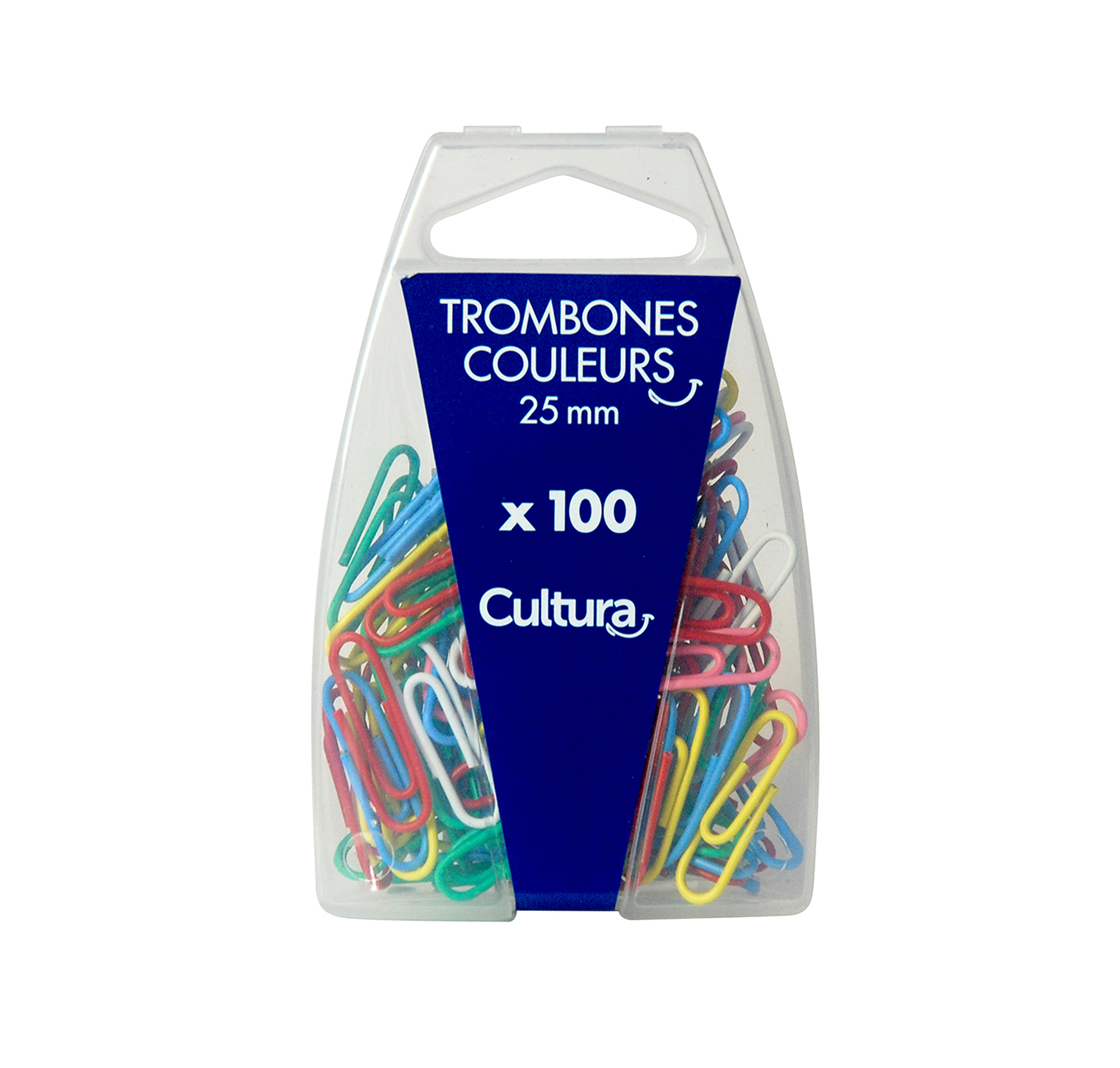 100 trombones de couleur 25mm - Cultura