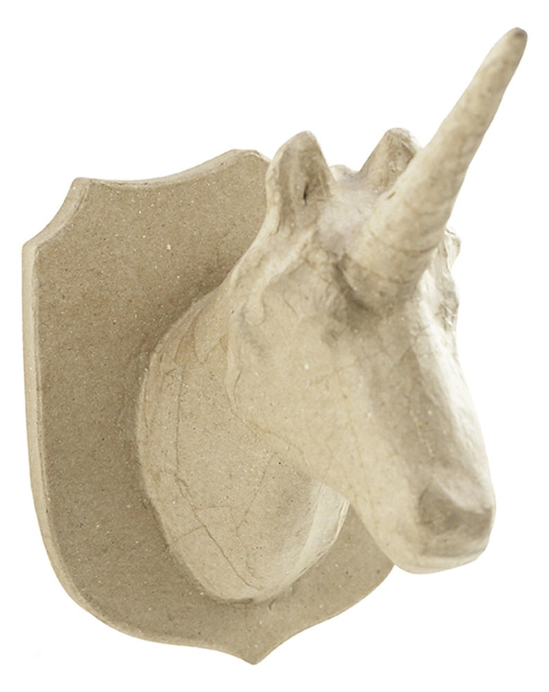Trophée licorne -papier mâché - 21 cm
