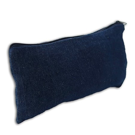 Trousse plate - 11 x 22 cm - bleu jean