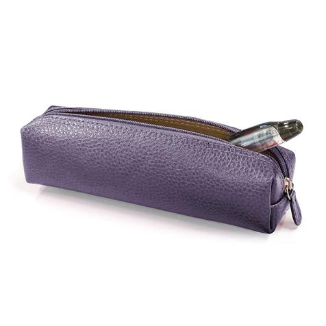 Trousse carré 18cm - cuir grainé - Violet