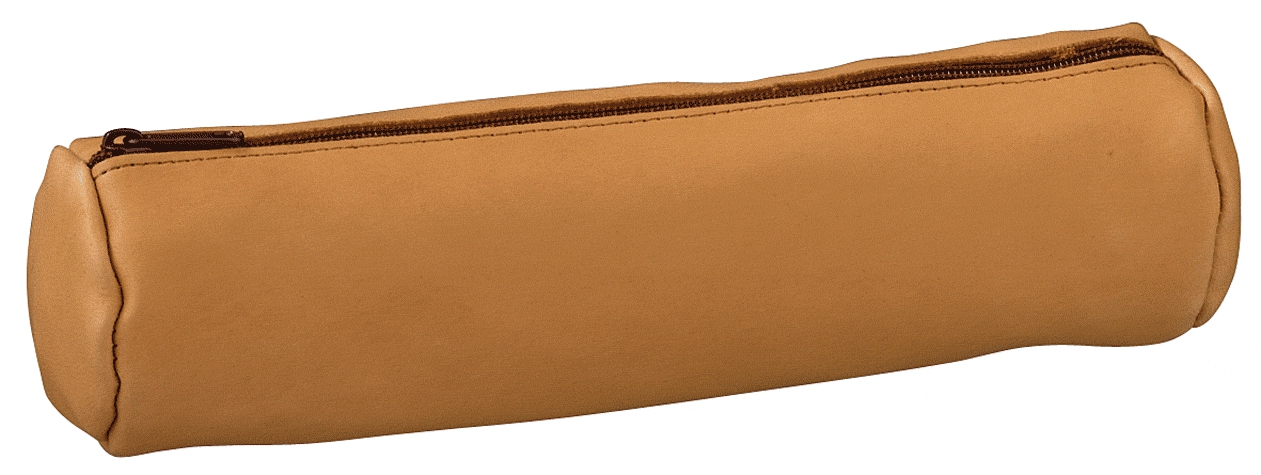 Fourre-tout rond cuir naturel