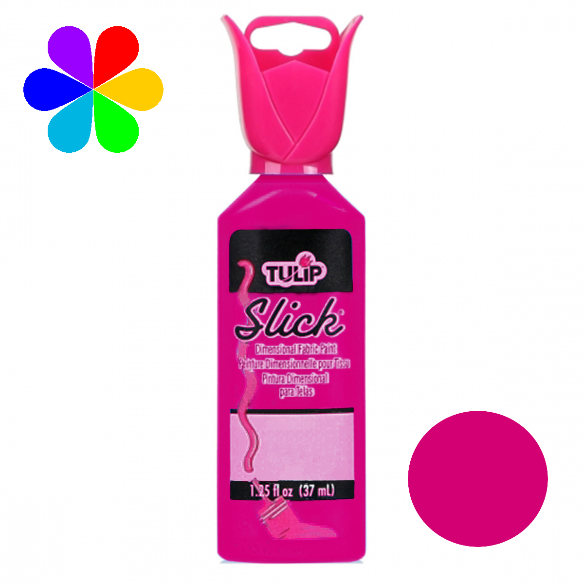 Peinture pour tissu - Slick - Rose Brillant - 37 ml - Tulip