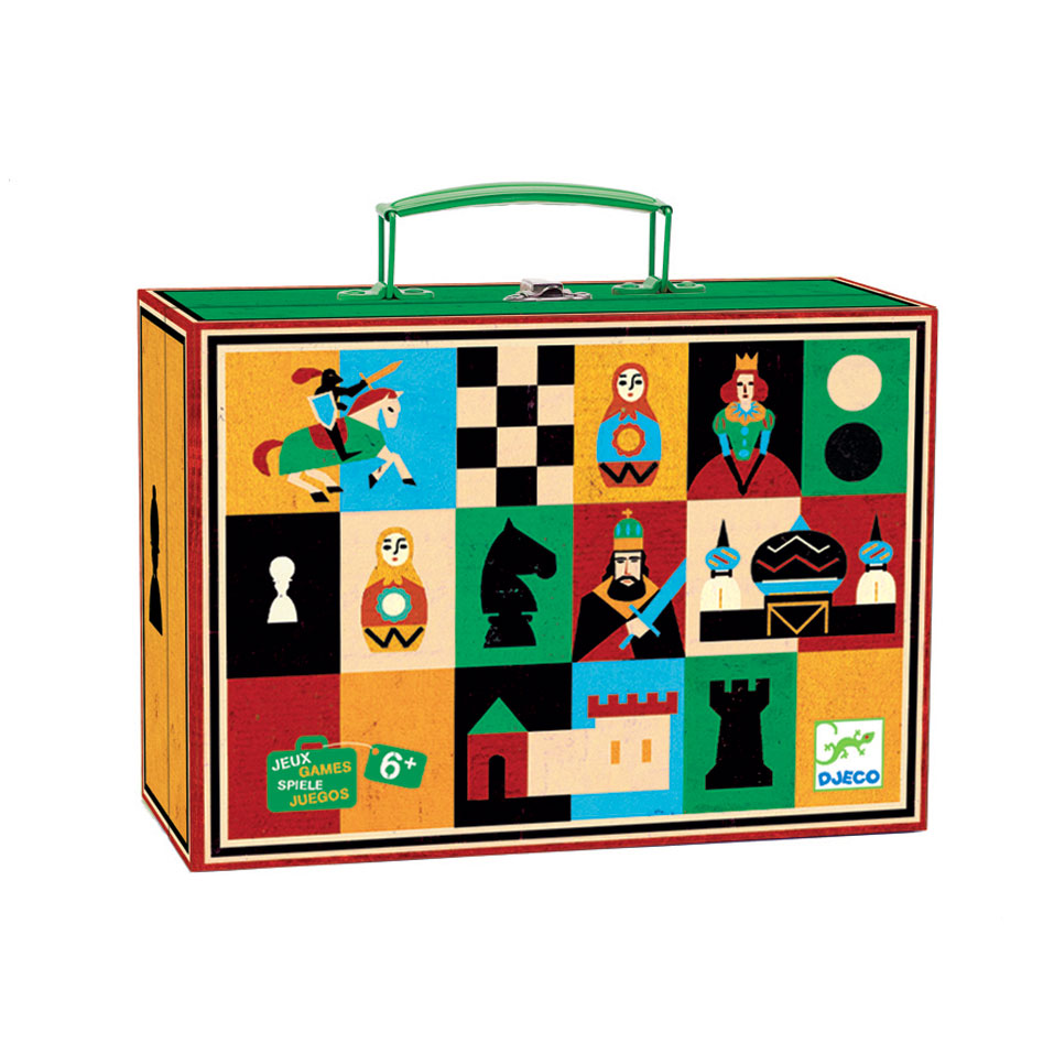 Malette de 2 jeux de société - Echecs et Dames